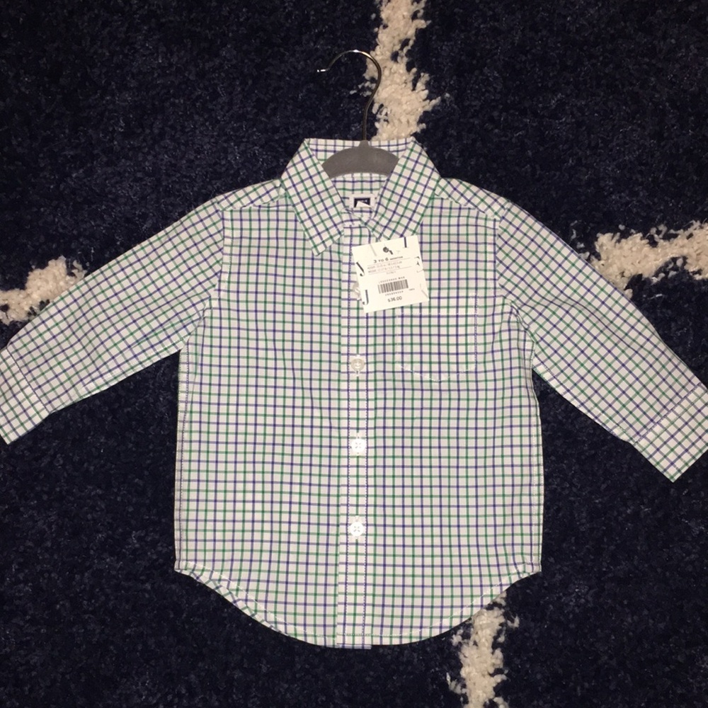 NEW Janie and Jack green and blue button down